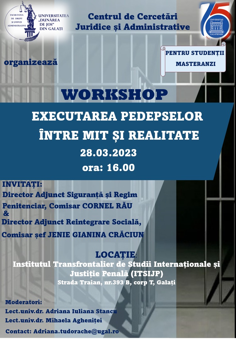 Workshop Executarea pedepselor între mit și relitate
